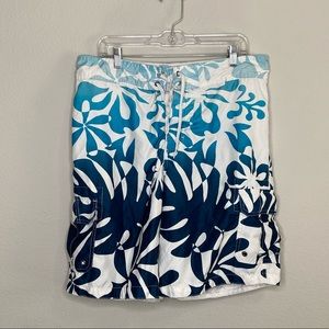 Merona Men’s Blue & White Swim Trunks